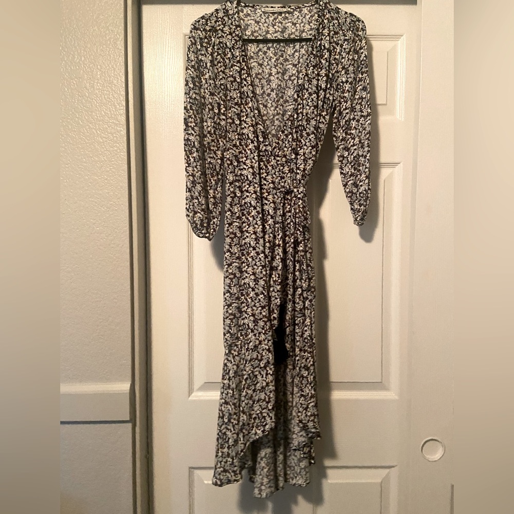 Abercrombie and Fitch floral midi wrap dress.